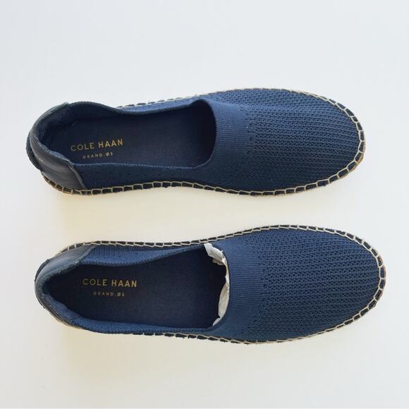 Cole Haan Cloudfeel Stitchlite Espadrille Slip-On Loafers Marine Blue - Picture 2 of 7